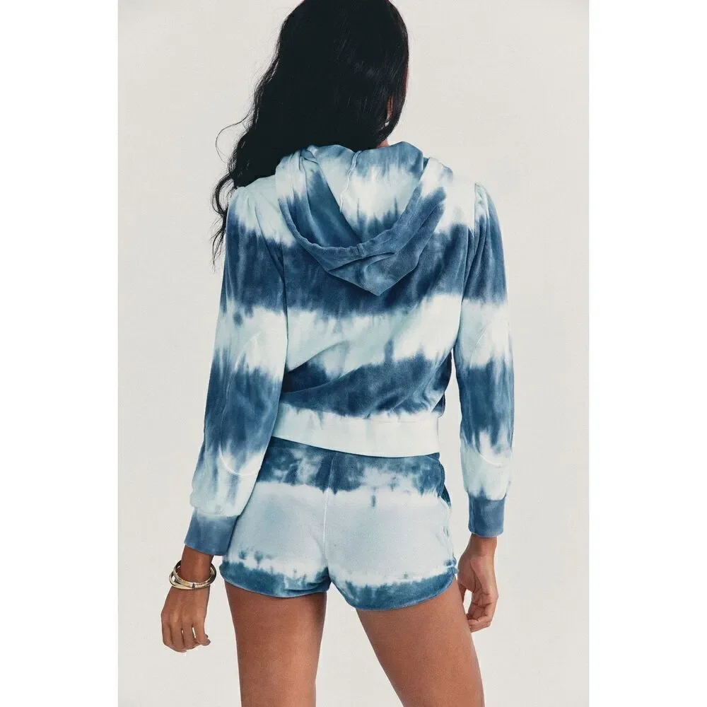 Loveshackfancy Women's Kirby Hoodie Sweater - Tie Dye in Midnight Moon